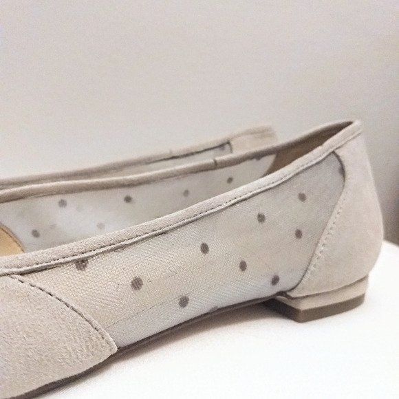 Sole Society Grey & Sheer Polka Dot Genuine Suede Flats Size 7.5 - Picture 8 of 8
